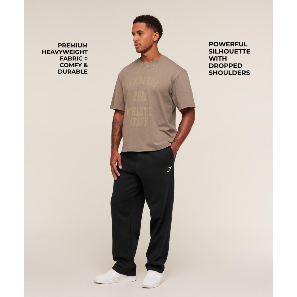 Gymshark CollegiaTe Washed T shirT sofT Brown A3b5o Nbzv