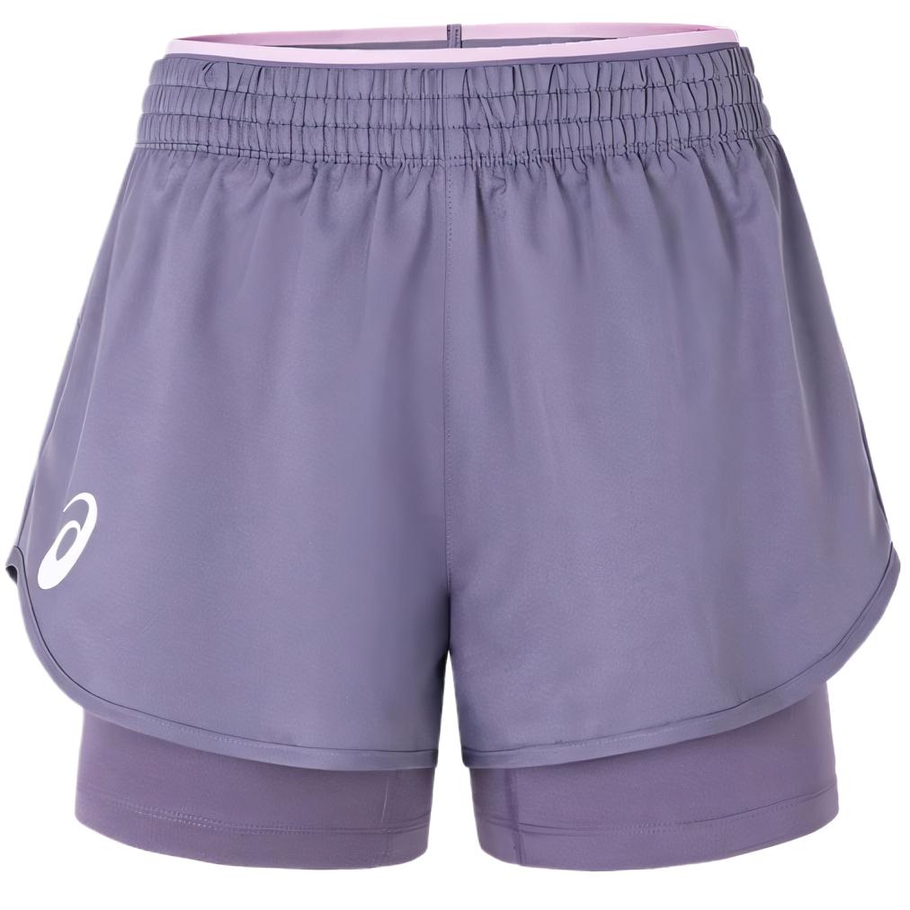 Asics Womens Tennis Series Quick-Dry Casual Breathable Two-In-One Sports Shorts Women Shorts Purple 2042A352-500