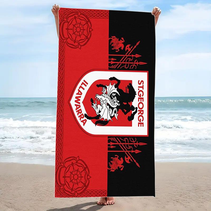 St George llawarra Print Beach Towel, Large Soft Quick Dry Towel for Beach Camping Swimming