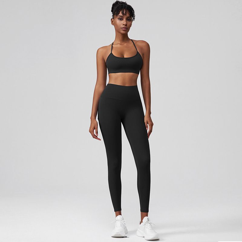 

Бесшовный костюм для йоги Женский комплект из двух предметов Красивая спина Вырез крест Одежда для тренировок с карманами Комплект из двух предметов Ударопрочный Пуш-ап Эластичный WX410CK378 Classy BLACK/BLACK M