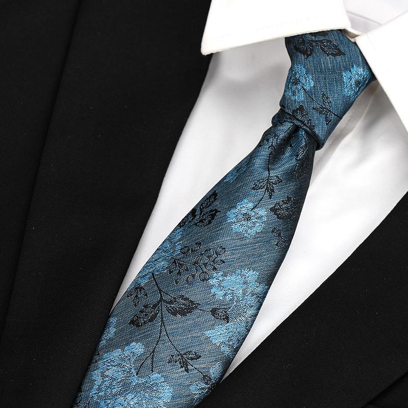 Hong Kong Style Retro Work Professional Tie Men'S Formal Wear Korean Version Of British Business 8Cm Hand-Made Pattern Student Clothing Trend