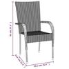 3156665 vidaXL Ensemble à dîner de jardin 7 pcs Gris Résine tressée