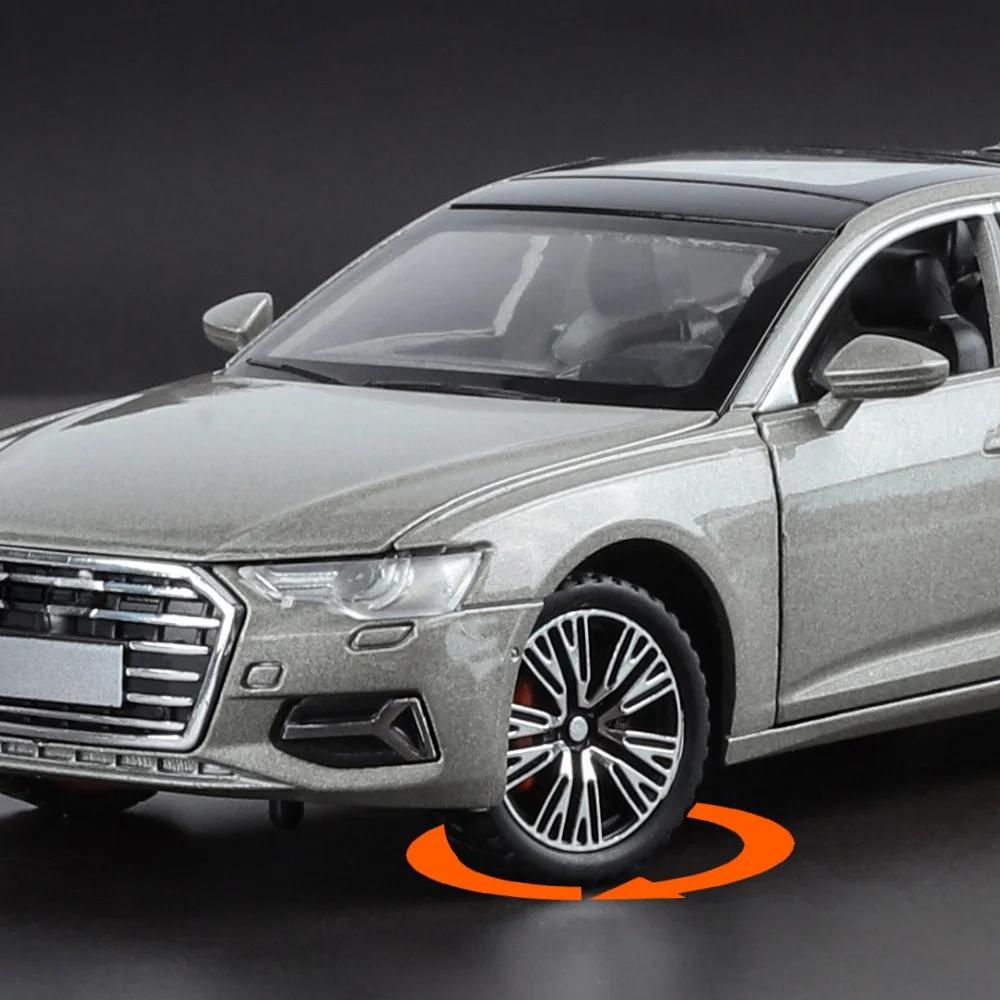 Maßstab 1/32 A6L Legierung Maßstabsmodell Diecast Metall Miniaturmodellauto Sound und Licht Rückzug Kinder Spielzeugauto Fahrzeuge Geschenke