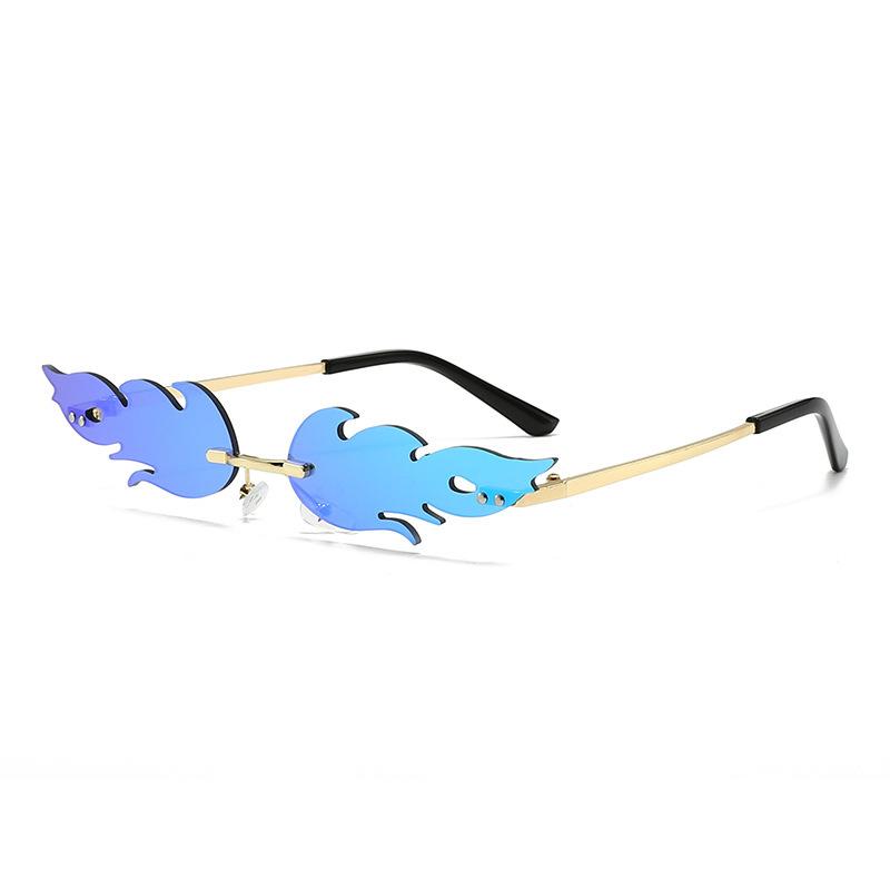 Flame Frameless Sunglasses Party Sunglasses Feather Sunglasses Metal