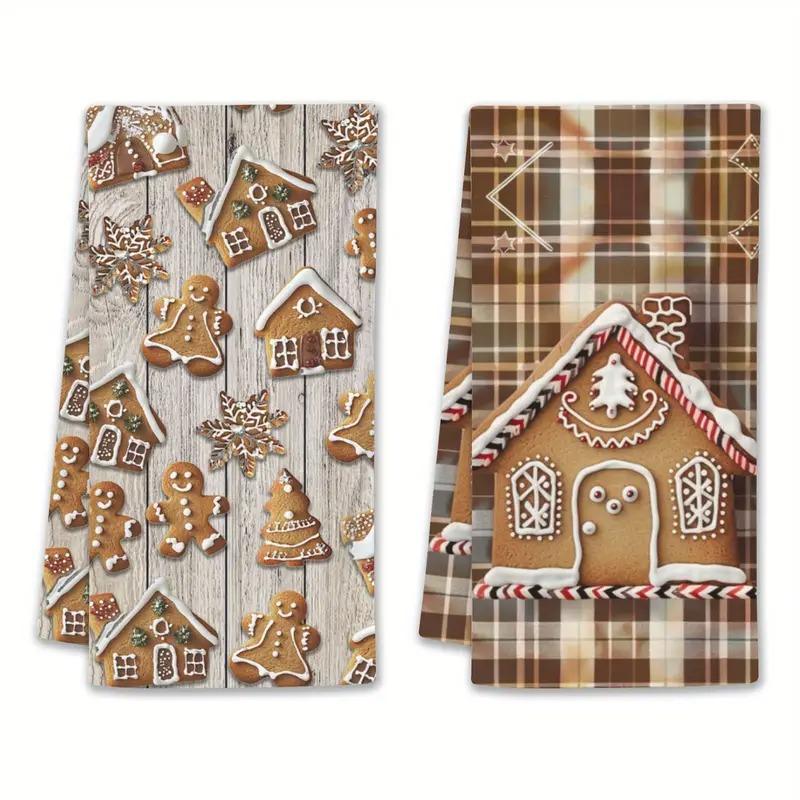 2PCS Christmas towel cloth, dish towel, cross-border microfiber Christmas printing, kitchen towel cloth, dish towel