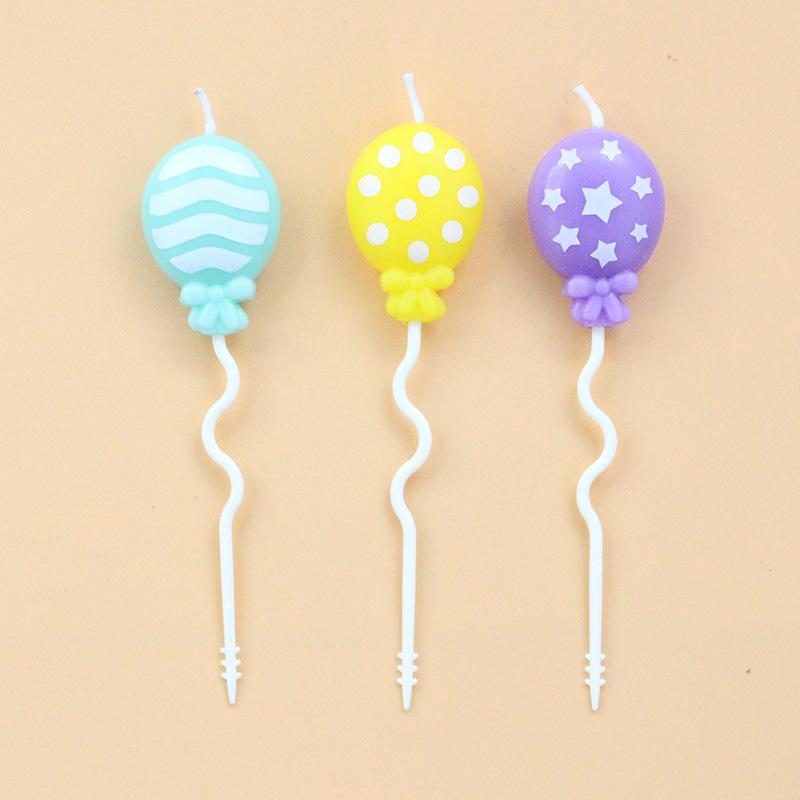 

New Children s Cute Birthday Party Single Candle Creative Cartoon Retro Color Cake Candle Mixed colors return to the sky Single candle