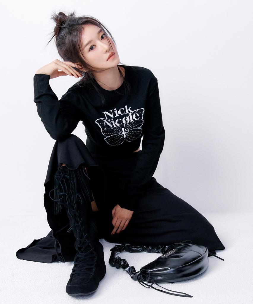 Nigaennikol Shirring Flare Midi Skirt_Black