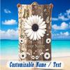 Floral Garden Theme Beach Towel Personalized Custom Name & Text Soft Quick Dry Beach Towel for Swimming Travel