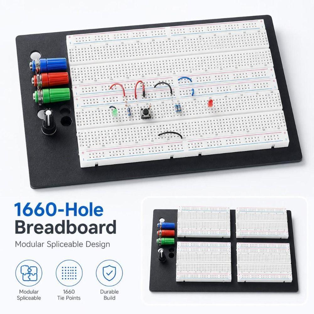 1660pts Solderless Breadboard 4 Bus Strips Electronic Circuit Board Bread Board Kit Electronics