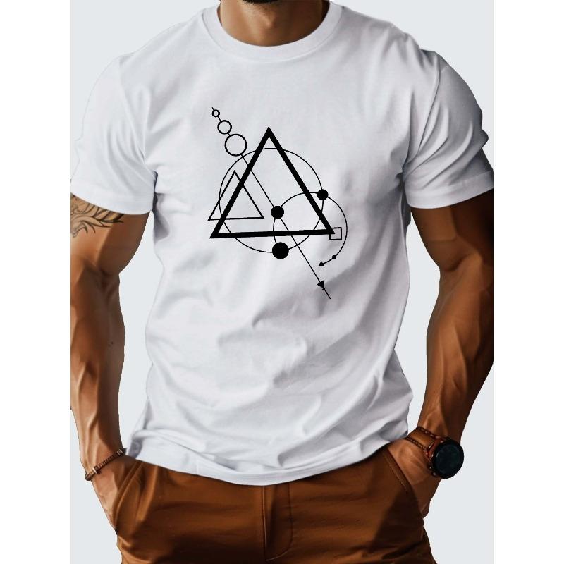 European sizes Geometric Triangle Men's Tshirt Comfort Fit