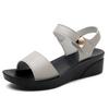 Women Chunky Sandals Casual Black Thick Sole Wedge Shoes Height Increase Platform Open Toe Sandals for Mother