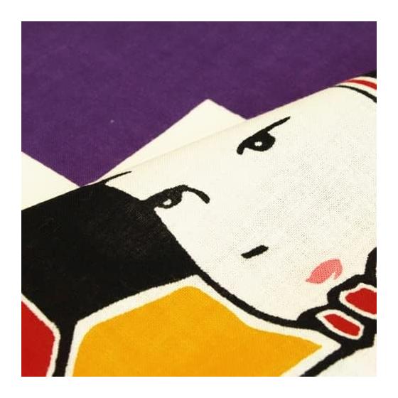 Somen Anbo Tenugui "Musume Hagoita" Purple, Hand-dyed, 100% Cotton, Tokuoka Fabric, Made in Japan, 35cm x 100cm, Musume Dojoji Motif, Oshi-e Hagoita,