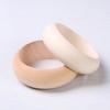 6Pcs Unfinished Blank Wood Bangle Bracelets Natural Round Wood Ring Wooden Circle for DIY Painting Craft Jewelry Making