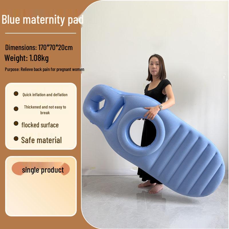 Eco-friendly PVC Inflatable Pregnant Woman Cushion - Comfortable Flocking Recessed Sleeping Pillow Pad