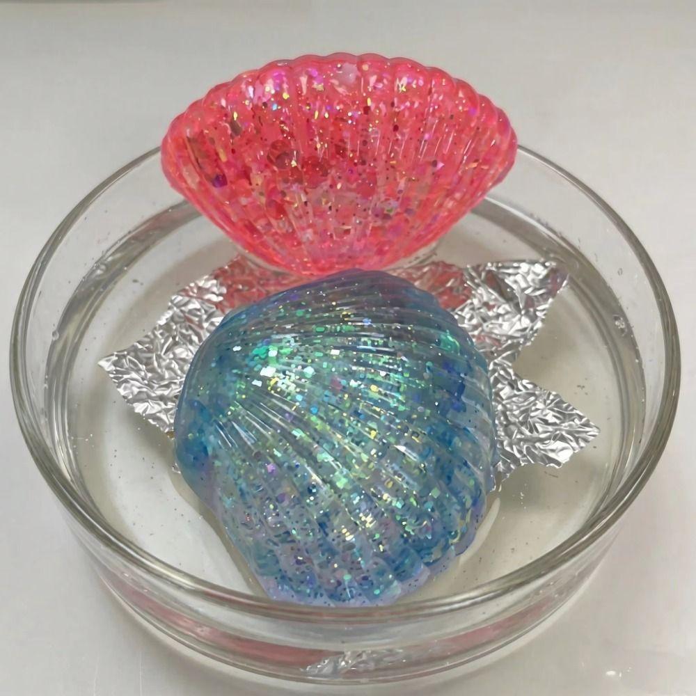 Creative Squeeze Toy Maltose Texture Glitter Shell Squishy Toy Shell Pinching Fun Toy  Office Use
