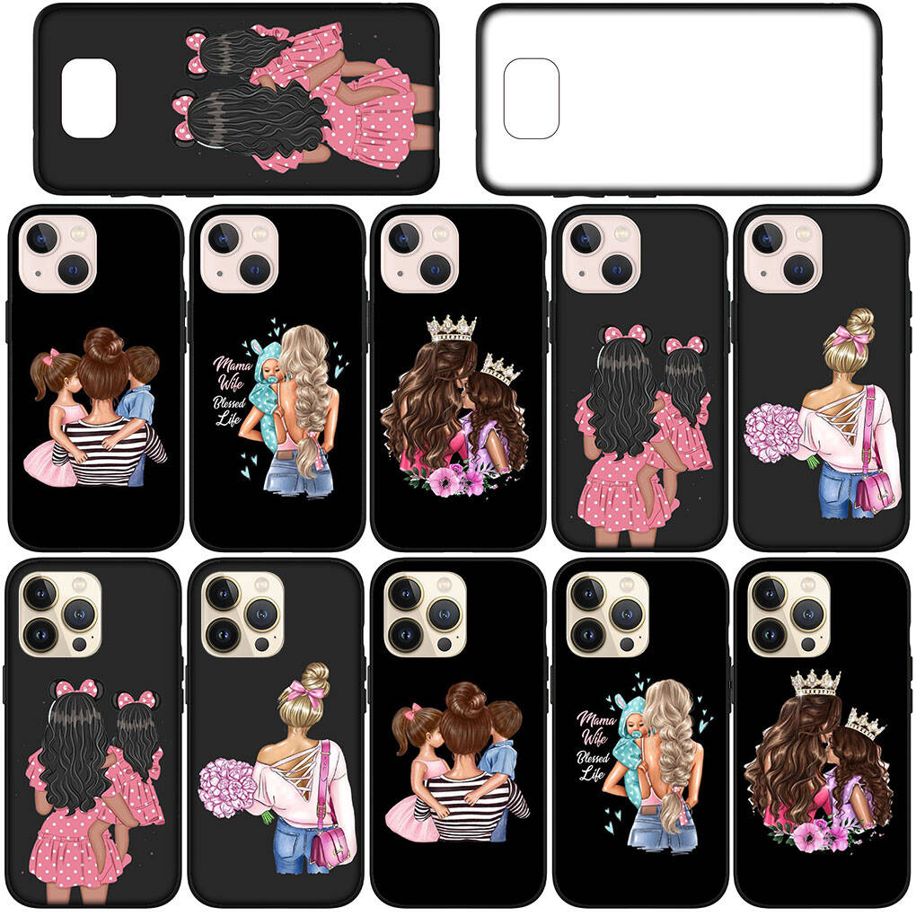 Hülle für iPhone 17 16 15 Xiaomi Poco Redmi Note 14 13 12 11 Pro Max Samsung Galaxy S25 S24 S23 OPPO Huawei Baby Mädchen Mutter Frau Familie Junge Handyhülle