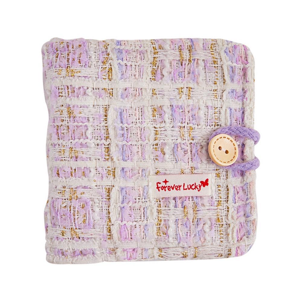 Fabric Small Fragrant Wind Mini One Palace Grid Card Booklet, Polaroid Love Bean Chasing Stars 3-inch Portable Photo Storage Brochure