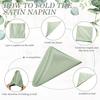Newwiee 100 Pack Sage Cloth Napkins 17 X 17 Inch Sage Satin Napkins Sage Napkins Cloth Green Table Napkins for Dinner Home Wedding Birthday Party,