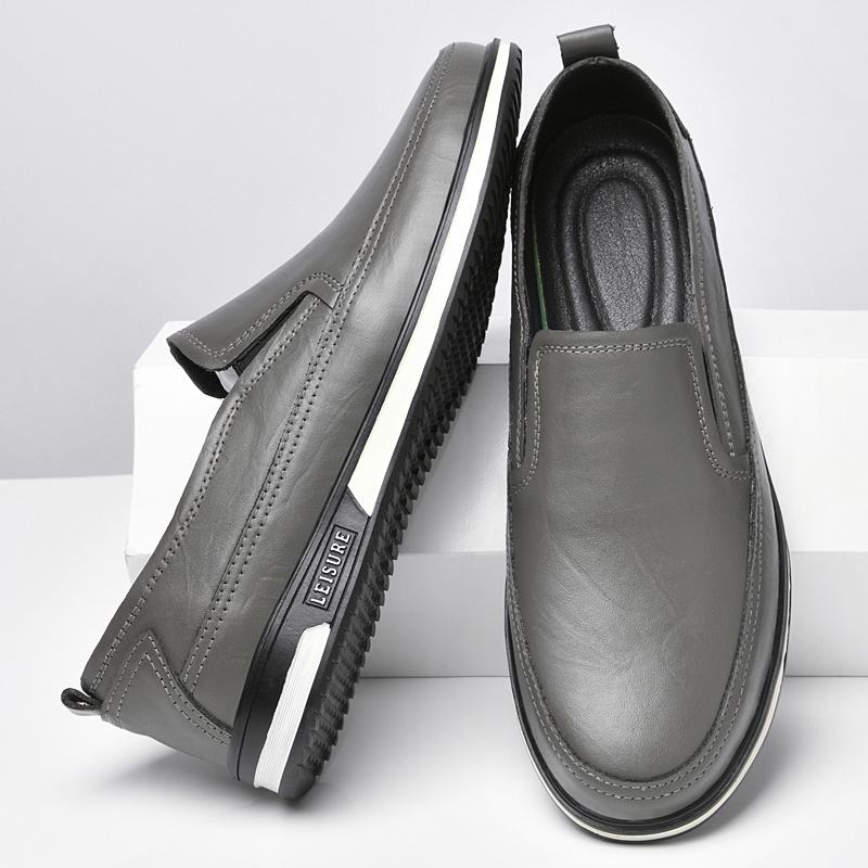 Pánské nazouvací boty z pravé kůže Jednoduché Měkké Pánské Mokasíny Protiskluzové Prodyšné Společenské boty Řidičské Chůze Pánské Ležérní boty