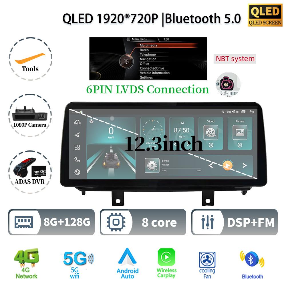 12.3" For BMW X5 F15 X6 F16 2014-2017 Android 14 Car Radio Multimedia 4G GPS Navigation Bluetooth Stereo CarPlay Touch Screen