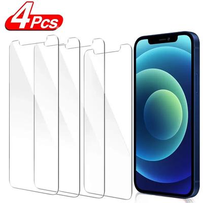 4PCS Schutzglas für iPhone 13 11 12 Mini 15 14 Pro Max Displayschutzfolie Gehärtetes Glas für iPhone 6S 7 8 Plus XR XS Max