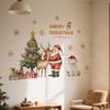 Adorable Santa & Reindeer Christmas Wall Sticker for Bedroom Living Room Entrance Hall Home Decoration Wall Decal