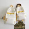 Solid Color Letter Backpack Women's Lightweight Large Capacity Backpack Student Schoolbag