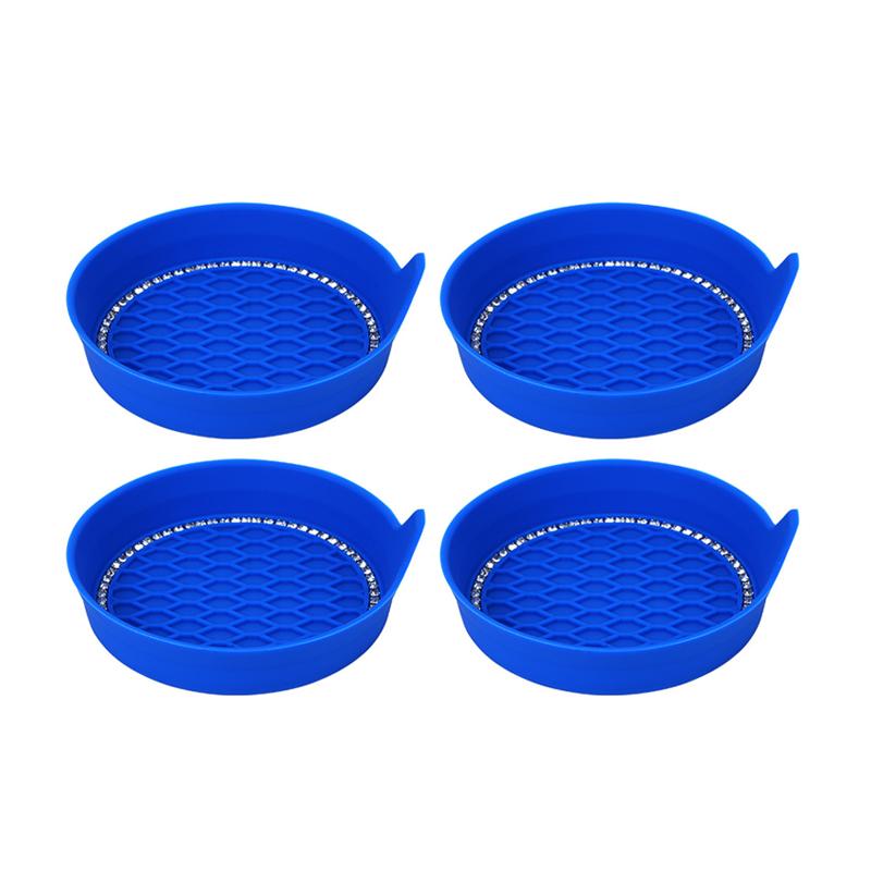 4pcs Diamond Car Cup Holder Insert Coaster Water Cup Drink Bottle Anti-slip Mat Washable Silicone Mat Car Accessories