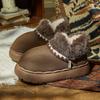 2025 New Winter Warm Platform Shoes Woman Indoor Fluffy Slippers Soft Faux Fur Anti-slip Thick Sole Female Home Floor Snow Boots