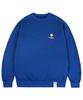 GRAVER [Unisex] Flower Board Embroidered Smile Sweatshirt_Cobalt Blue