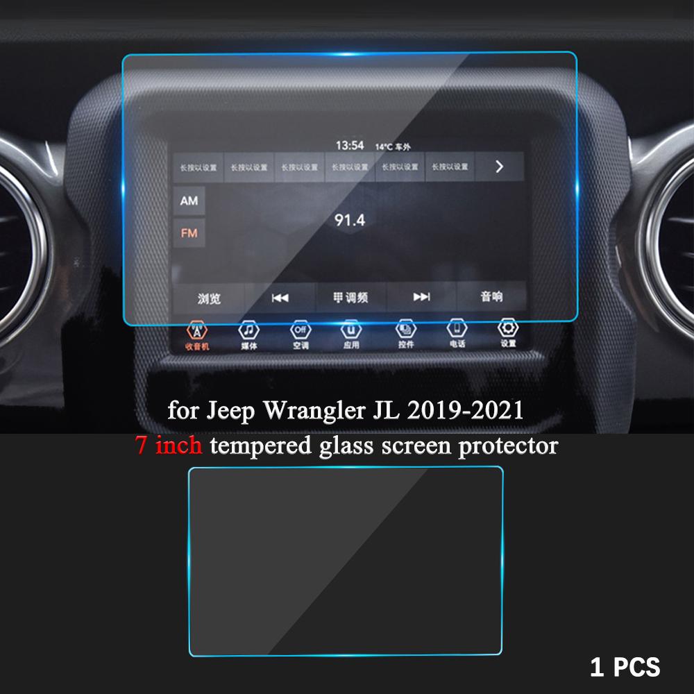 Navigation Screen Tempered Glass Screen Protector for Jeep Wrangler JL 2019-2026 7 Inch GPS Protective Film Interior Accessories
