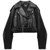European and American Style Imitation Leather Jacket Trend Women's Lapel Motorcycle Jacket Pu Leather Jacket