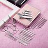 26-Piece Portable Manicure Set: Cross-Border Nail Clippers and Beauty Tools with Zipper Bag.