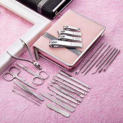 Set de manucure portable 26 pièces: Coupe-ongles et Outils de Beauté Transfrontaliers avec Pochette à Fermeture Éclair.