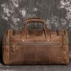 Retro Brown Men'S Hand Luggage Bag Crazy Horse Leather Large Capacity Travel Bag Business Weekend One Shoulder Messenger Bag