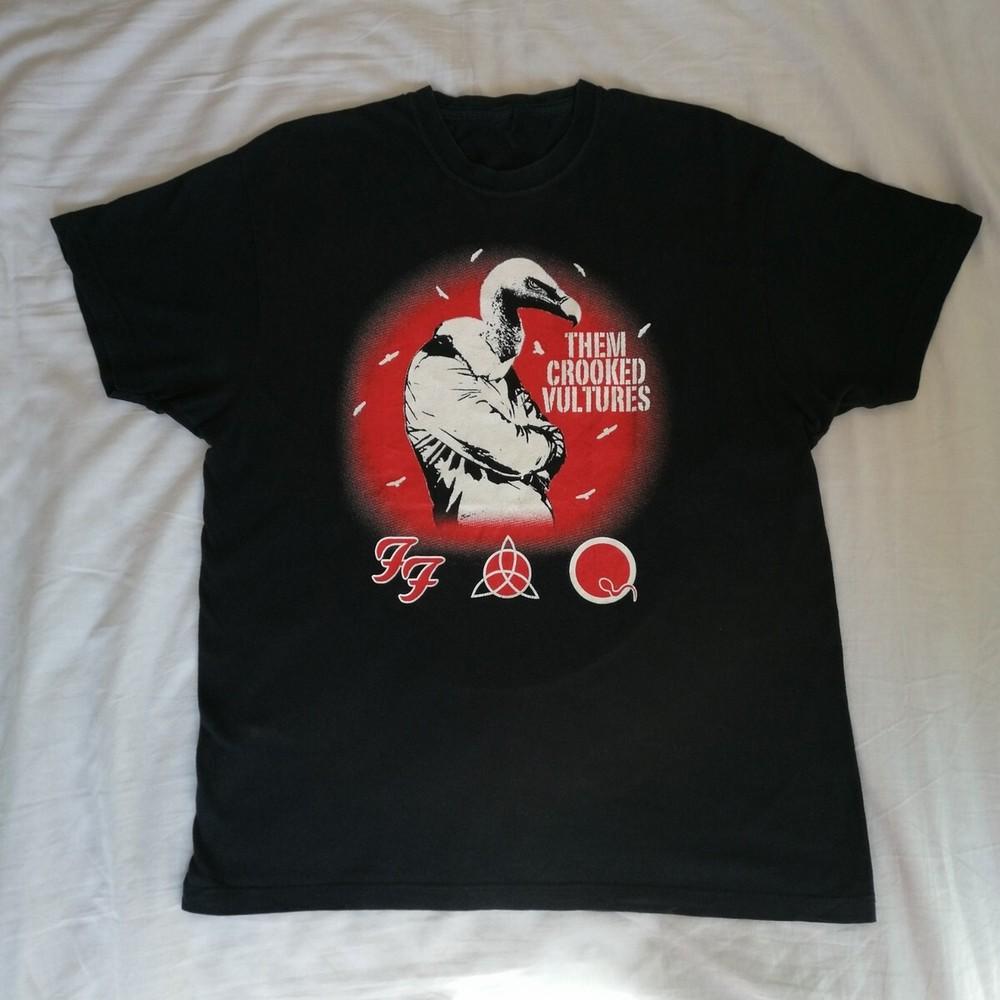 Them Crooked Vultures Band UK Tour Shirt Black Unisex S-5XL 1J0184 Unisex T-Shirt S