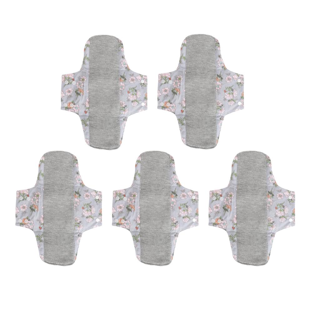 5pcs Washable Sanitary Pads Leak Proof Highly Absorbent Pure Cotton Reusable Menstrual Pad