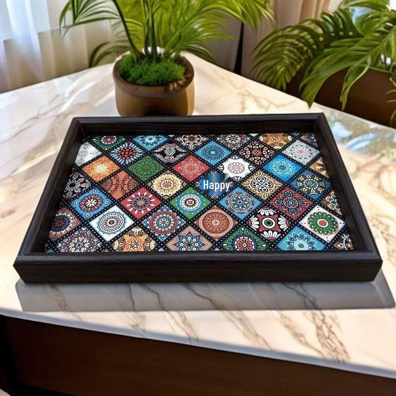 Luxury Woven Leather Rectangular Tray - Decorative Fruit, Jewelry & Entryway Storage