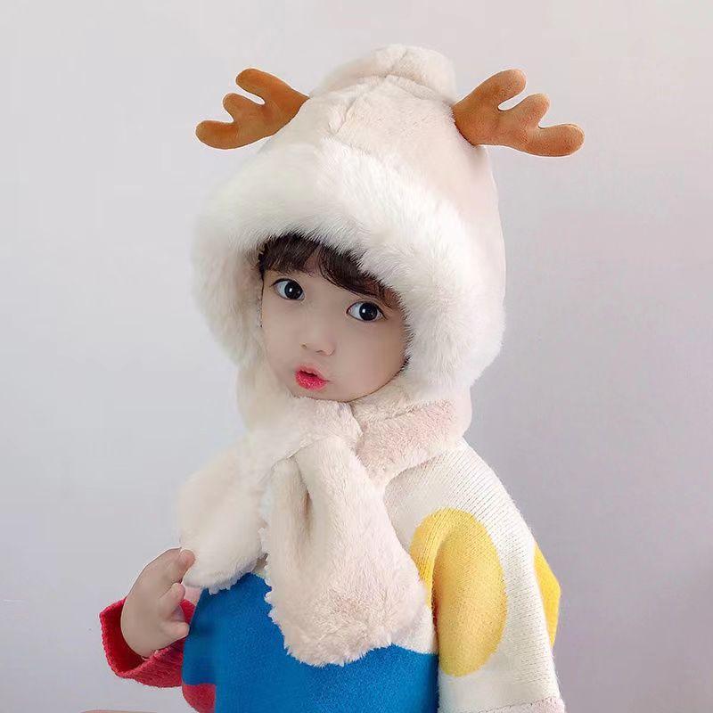 Unisex Winter Windproof Hat and Scarf Set for Kids with Face and Ear Protection