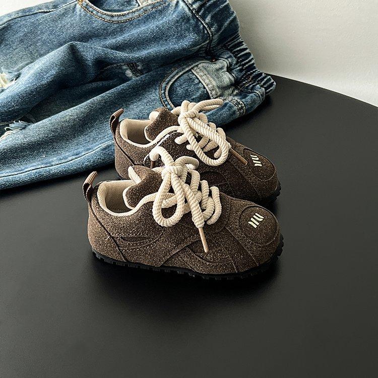 

Children s shoes toddler shoes 2025 spring and summer new girls casual shoes soft-soled sports shoes boys Forrest Gump shoes baby 30 коричневый