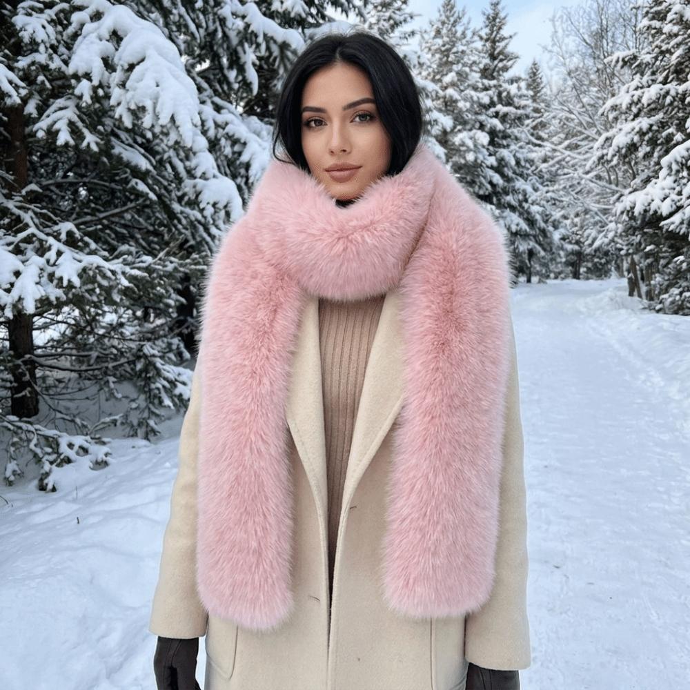 Thick Imitation Mink Fur Scarf Long Fluffy Long Scarf Fashion Plush Neck Warmer Party