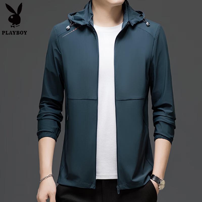 PLAYBOY Men s Hooded Lightweight Sun Protection Jacket 4XL