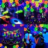 120pcs Rubber UV Polka Dot Blacklight Balloons Heart Stars Luminous Helium Ballon  Birthday