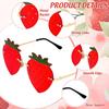 Strawberry Shape Sunglasses Red Strawberry Rimless Sunglasses Fruit Theme Party Prom Accessories Costumes Glasses for Women Summer Holiday Birthday