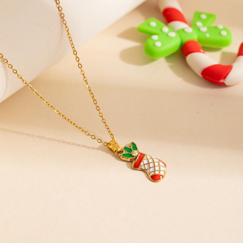 Christmas Snowman Letter Necklace: High-End Stainless Steel Choker
