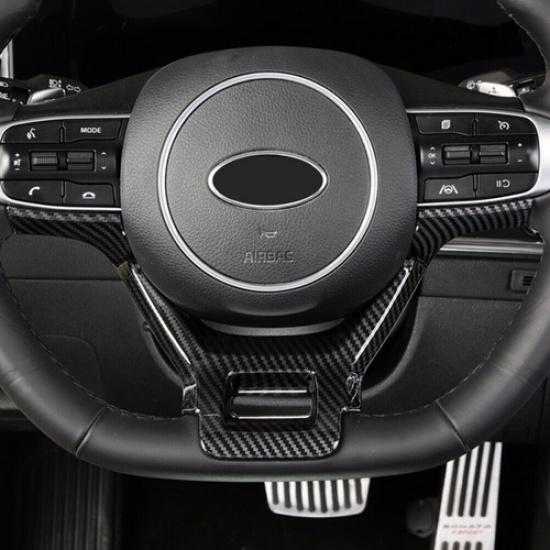 For Kia K5 Optima 2021+ Carbon fiber look Steering Wheel Trim 1pcs