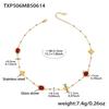 18K Gold-Plated Stainless Steel Jewelry Set: Bead Chain Necklace & Earrings with Oval Bezel Faceted Glass Stone.