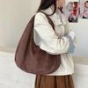 Soft Suede Tote Bag Women Large Capacity Crossbody Shoulder Vintage Korean Style Minimalist Daily Use