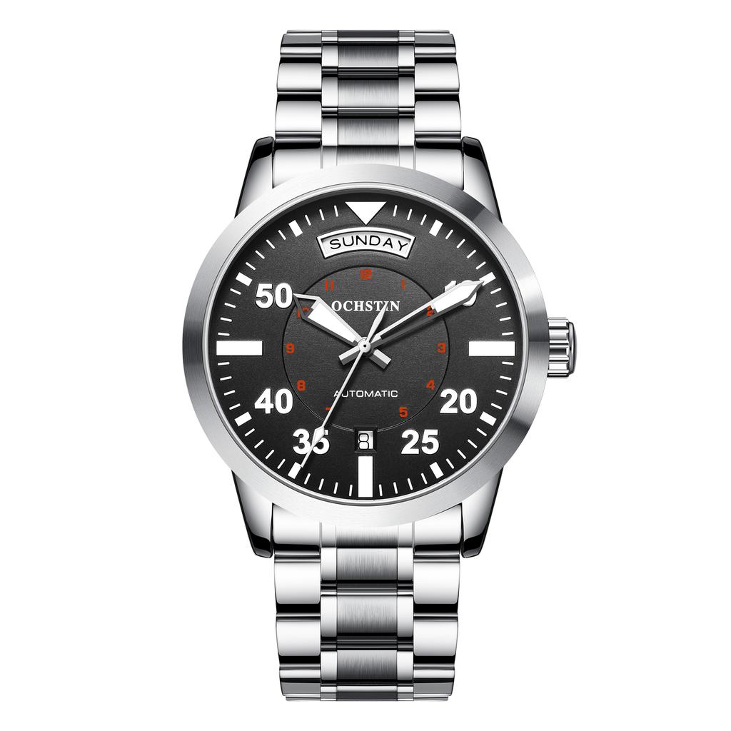 Ochstin New Luxury Stainless Steel Watch Fully Automatic Mechanical Movement Wristwatch Waterproof Men's Watches