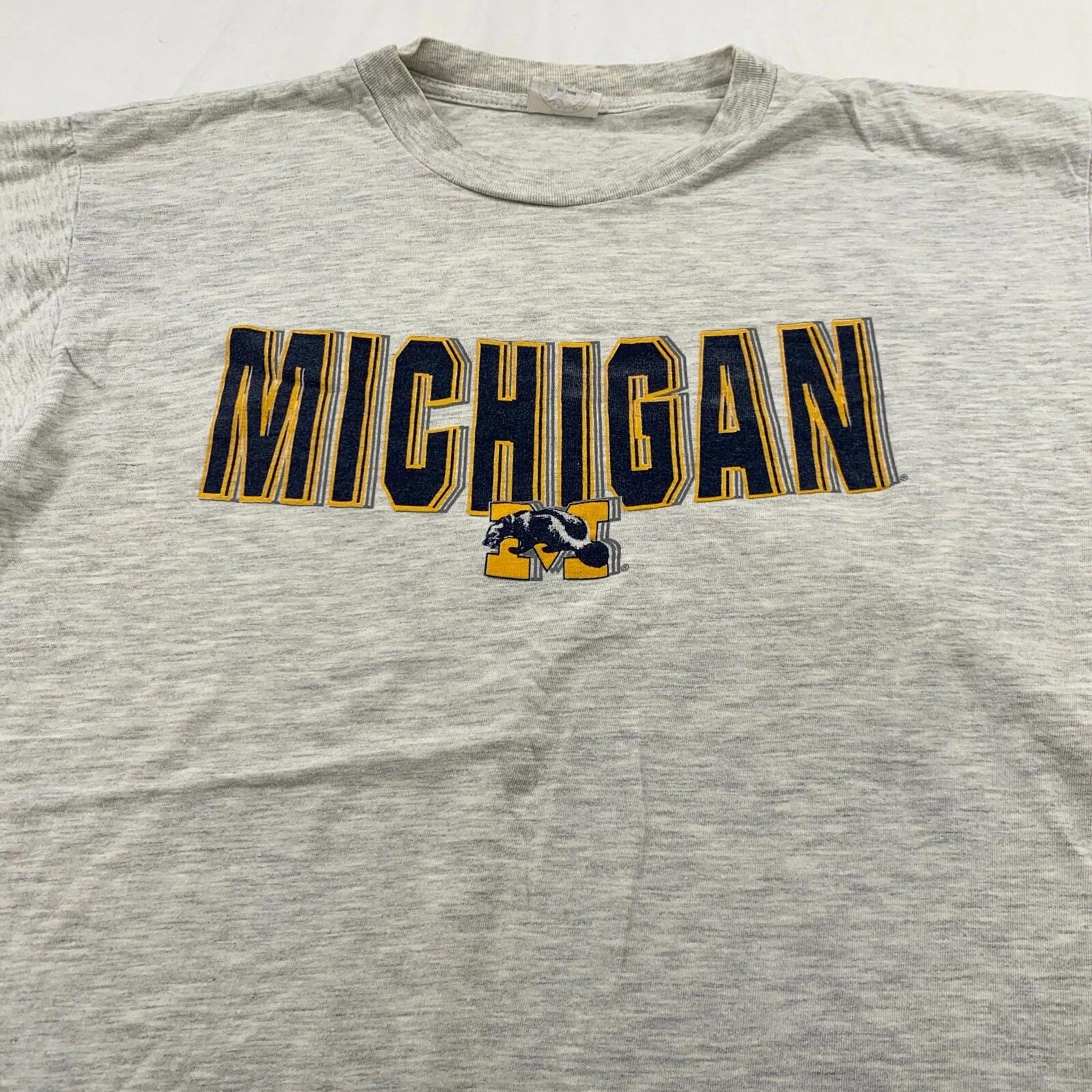 

vintage 90s MICHIGAN WOLVERINES T-Shirt LARGE university ncaa 3XL